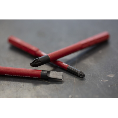 Wiha Driver Bit Set 6 Pieces, Pozidriv, Slotted