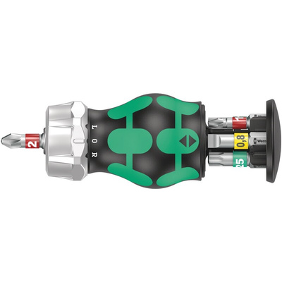 Wera Screwdriver Handle With Bits 6 Pieces, Phillips, Slotted, Torx