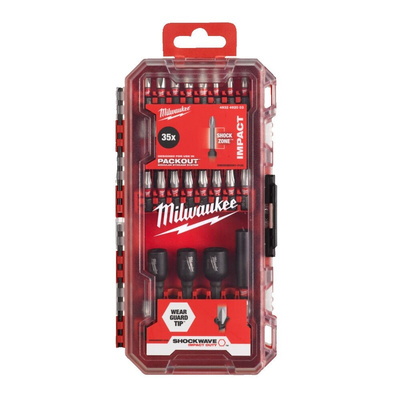Milwaukee Screwdriver Bit Set 35 Pieces, Hexagon, Square