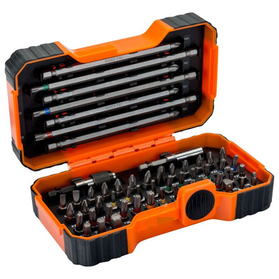 Bahco Hand Tools - Screwdrivers, Hex And Torx Keys = Screwdriver Bit Sets 54 Pieces, Hexagon, Phillips, Pozidriv,