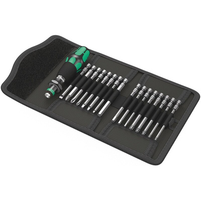 Wera 17 Pieces, Hexagon, Phillips, Slotted, Square