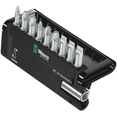 Wera 10 Pieces, Hexagon, Phillips, Pozidriv, Slotted