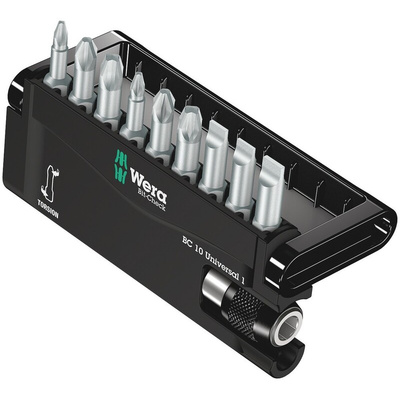 Wera 10 Pieces, Hexagon, Phillips, Pozidriv, Slotted