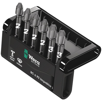Wera 6 Pieces, Pozidriv