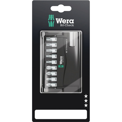 Wera 10 Pieces, Hexagon, Phillips, Pozidriv, Torx
