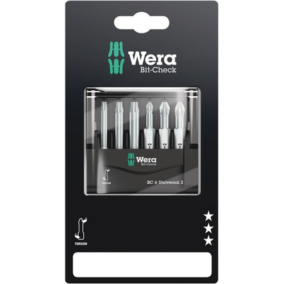 Wera 6 Pieces, Phillips, Pozidriv, Torx