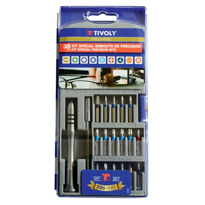 Tivoly Screwdriver Set 35 Pieces, Hexagon, Phillips, Pozidriv, Slotted, Spanner, Tampered Torx, Torx, Tri-Wing