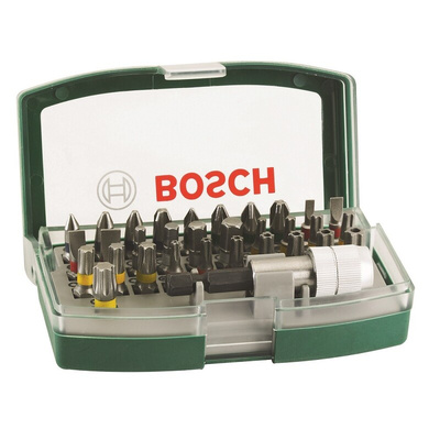 Bosch Screwdriver Bit Set 32 Pieces, Hexagon, Phillips, Pozidriv, Slotted, Torx