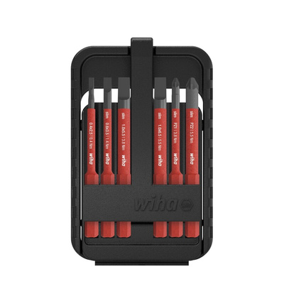 Wiha Tools Electric Bit Set 6 Pieces, Pozidriv, Slotted