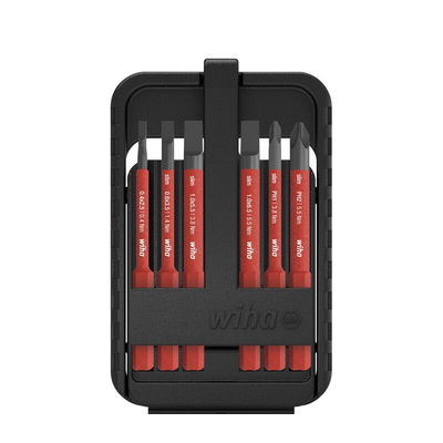 Wiha Tools Electric Bit Set 6 Pieces, Phillips, Slotted