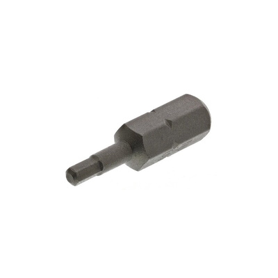 RS PRO Hexagon Screwdriver Bit, 2.5mm Tip, 1/4in Drive, 25mm Overall