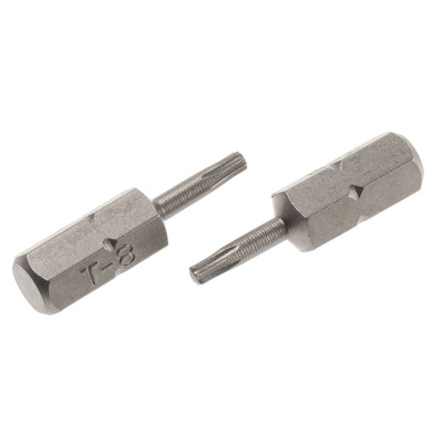RS PRO Torx Torx Driver Bit Set, T8 mm Tip, 1/4in Drive, 25mm Overall