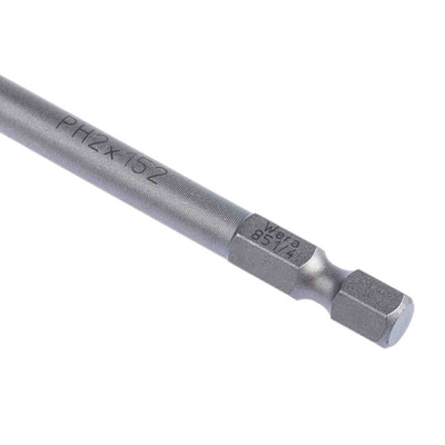 Wera Phillips Screwdriver Bit, PH2 Tip, Phillips Drive, 152 mm Overall