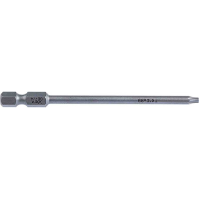 Wera Torx Screwdriver Bit, T10 Tip, 1/4 in Drive, Hexagon Drive, 89 mm Overall