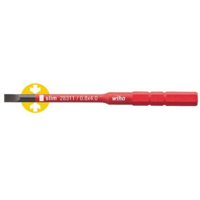 Wiha Slotted Screwdriver Bit, SL3 Tip