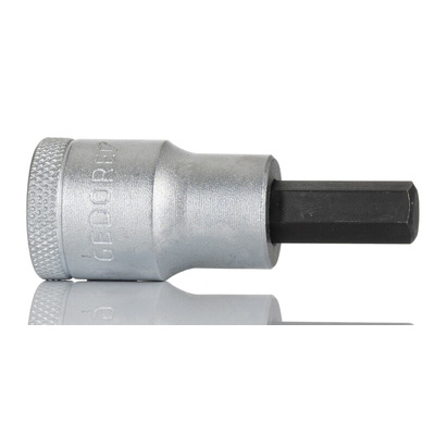 Gedore Hexagon Screwdriver Bit, 9 mm Tip, 1/2 in Drive, Hexagon Drive, 61 mm Overall