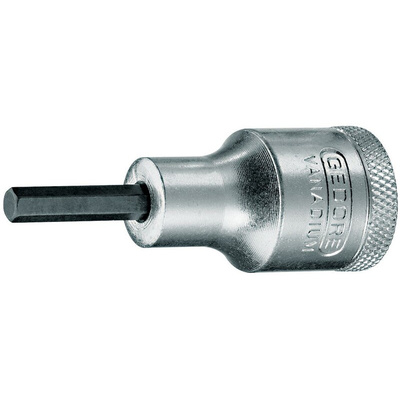 Gedore Hexagon Screwdriver Bit, 10 mm Tip, 1/2 in Drive, Hex Drive, 60 mm Overall