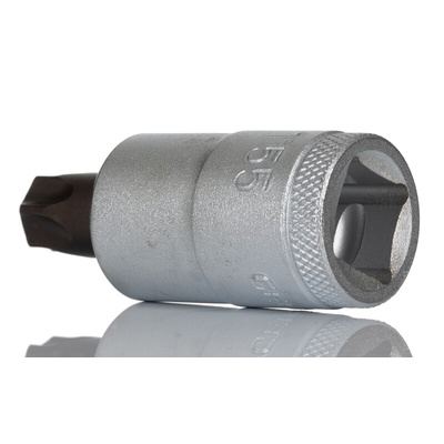 Gedore Torx Screwdriver Bit, T55 Tip, Square Drive, 55 mm Overall
