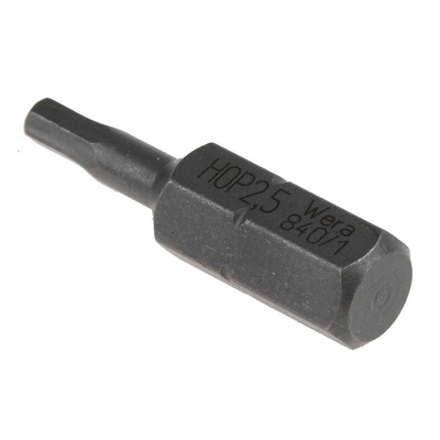Wera Hexagon Screwdriver Bit, 2.5 mm Tip
