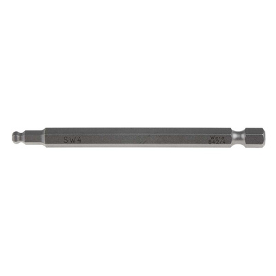 Wera Ball End Hexagon Screwdriver Bit, 4 mm Tip, 89 mm Overall