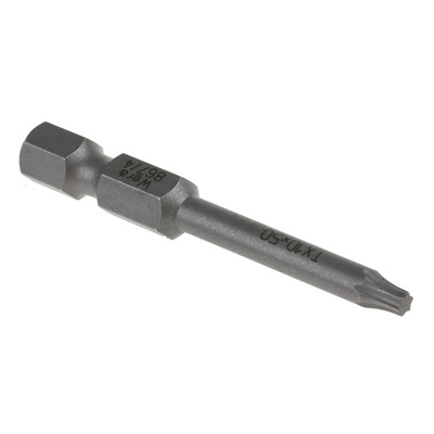 Wera Torx Screwdriver Bit, TX 10 Tip, 1/4 in Drive, Hexagon Drive, 50 mm Overall