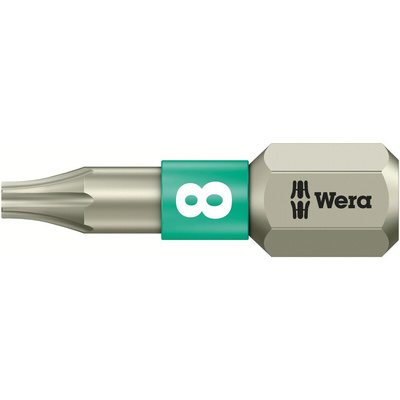 Wera Torx Screwdriver Bit, T8 Tip, 25 mm Overall