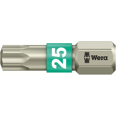 Wera Torx Screwdriver Bit, T25 Tip, 25 mm Overall