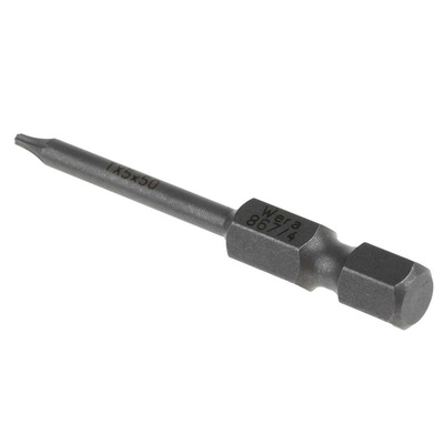 Wera Torx Screwdriver Bit, T5 Tip, 1/4 in Drive, 50 mm Overall