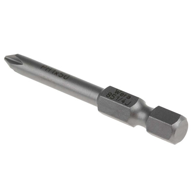 Wera Phillips Screwdriver Bit, PH1 Tip, Phillips Drive, 50 mm Overall