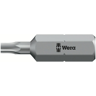Wera Tamperproof Torx Screwdriver Bit, T8 Tip, 25 mm Overall