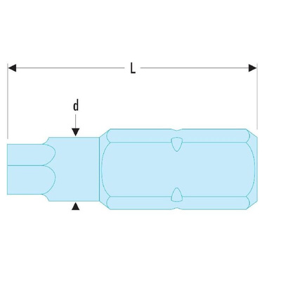Facom Hexagon Screwdriver Bit, 7.9 mm Tip