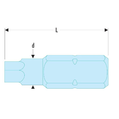 Facom Hexagon Screwdriver Bit, 6 mm Tip