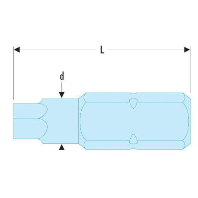Facom Hexagon Screwdriver Bit, 8 mm Tip
