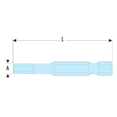 Facom Hexagon Screwdriver Bit, 3 mm Tip