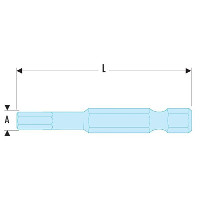 Facom Hexagon Screwdriver Bit, 4 mm Tip