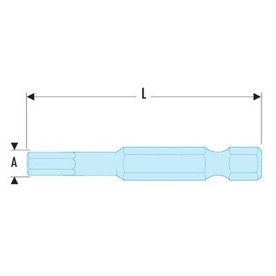 Facom Hexagon Screwdriver Bit, 6 mm Tip