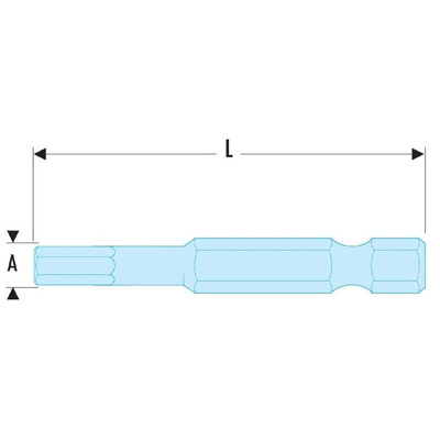 Facom Hexagon Screwdriver Bit, 8 mm Tip