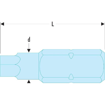 Facom Pozidriv Screwdriver Bit, PZ3 Tip