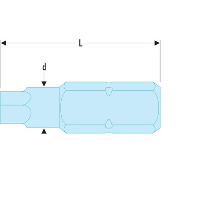 Facom Hexagon Screwdriver Bit, 8 mm Tip