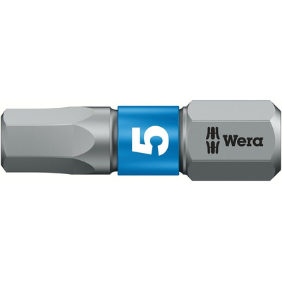 Wera Hexagon Socket Screwdriver Bit, 25 mm Tip
