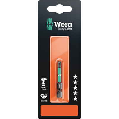 Wera Torx Screwdriver Bit, 25 mm Tip