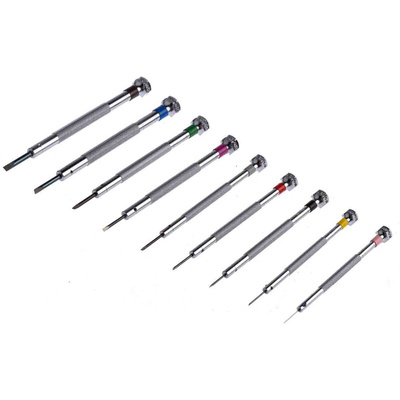 RS PRO Slotted Precision Screwdriver Set, 9-Piece