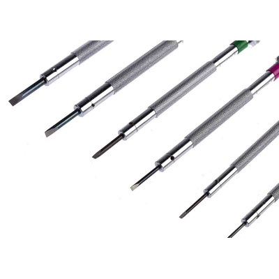 RS PRO Slotted Precision Screwdriver Set, 9-Piece