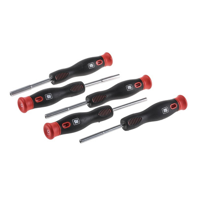 RS PRO Nut Spinner Precision Screwdriver Set, 5-Piece