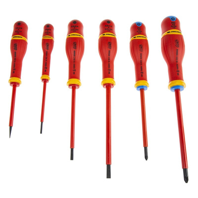 Facom Pozidriv; Slotted Insulated Screwdriver Set, 6-Piece