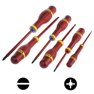 Facom Pozidriv; Slotted Insulated Screwdriver Set, 6-Piece