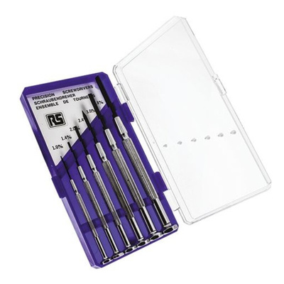 RS PRO Slotted Precision Screwdriver Set, 6-Piece