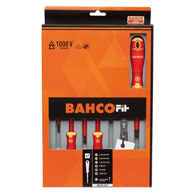 Bahco B220.027 Phillips; Slotted Insulated Screwdriver Set, 7-Piece
