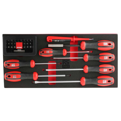 RS PRO F99-E3901 Hexagon; Phillips; Pozidriv; Slotted; Torx Bit Holder & Standard Screwdriver Set, 39-Piece