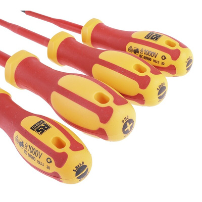RS PRO G99-401 Phillips; Slotted Insulated Screwdriver Set, 4-Piece